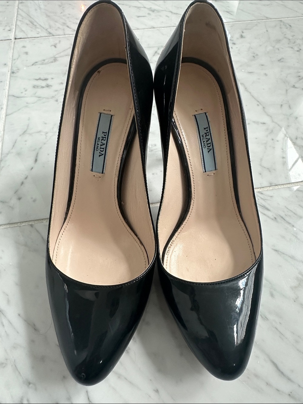 Prada Black Patent Leather Pointed Pumps